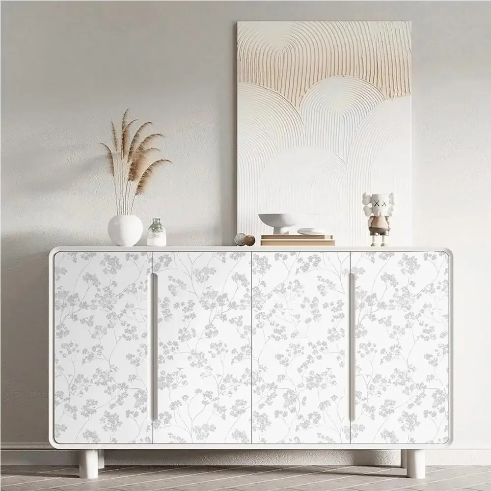 Wallpaper Peel & Stick Gray White SelfAdhere Removable Waterproof 17.3''x78.37''